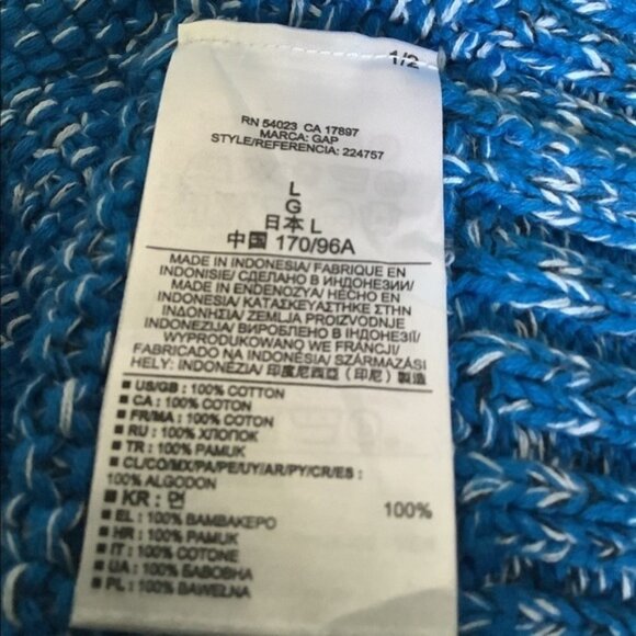 GAP Blue/White Marbled Sweater Size Large - Picture 4 of 5